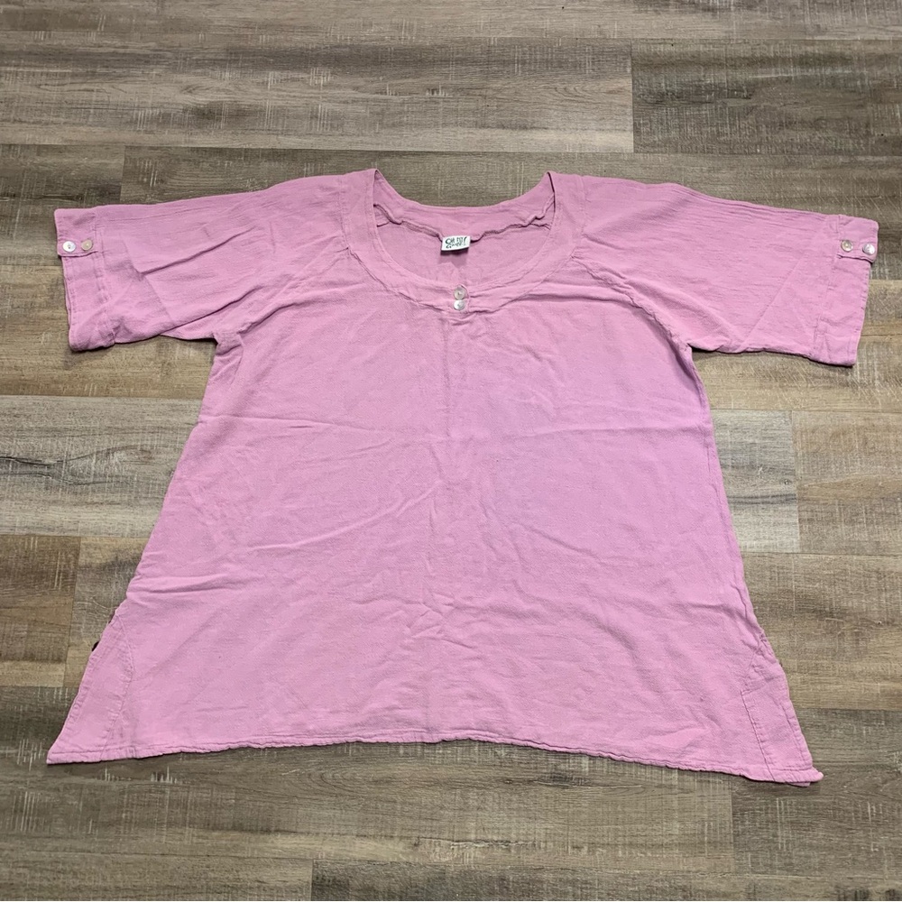 Oh My Gauze! Women's Size 2 L/XL Light Purple Top Lagenlook